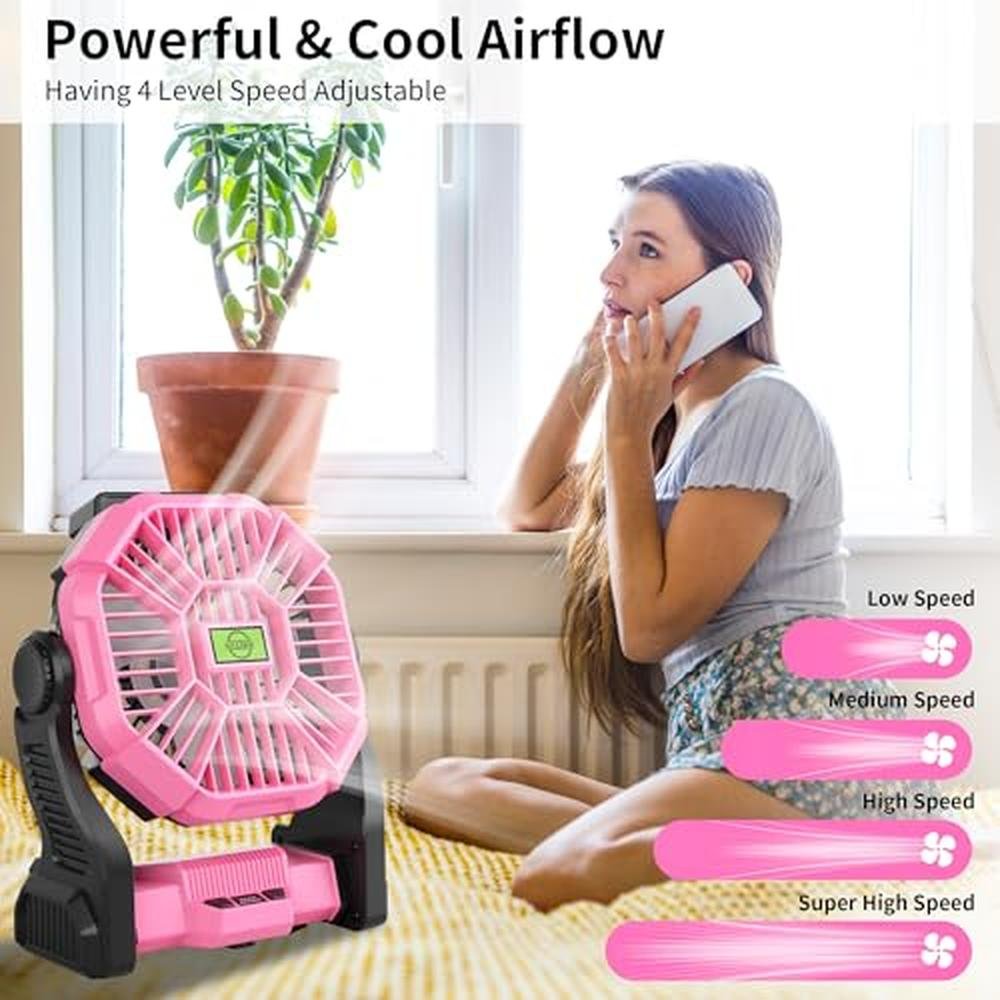 Battery Fan: TDLOL Rechargeable Cordless Camping Fan with – Packaging