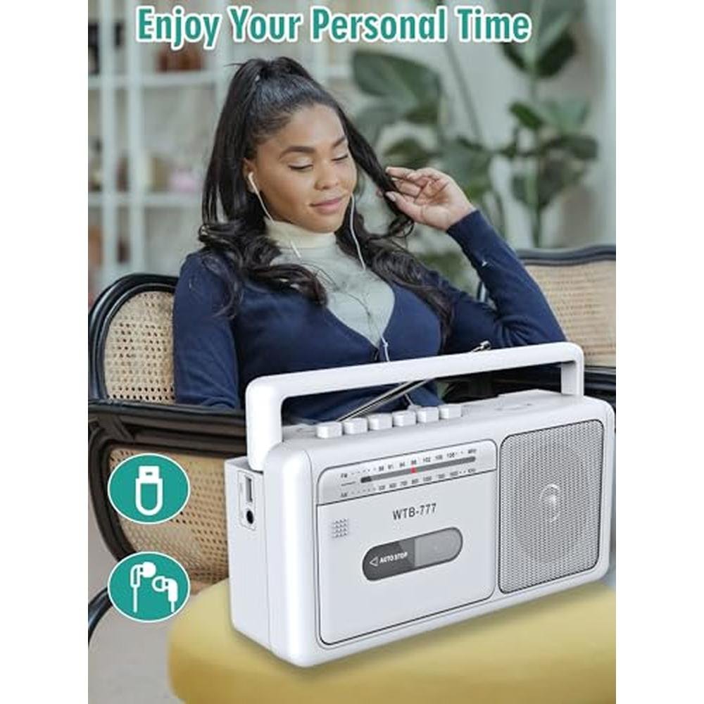 Cassette Tape Player: Bluetooth Boombox AM/FM Radio USB – Packaging