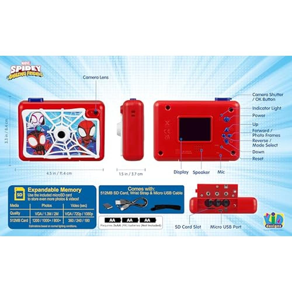 Kids Camera with SD Card: ekids Spidey and His Amazing – Packaging