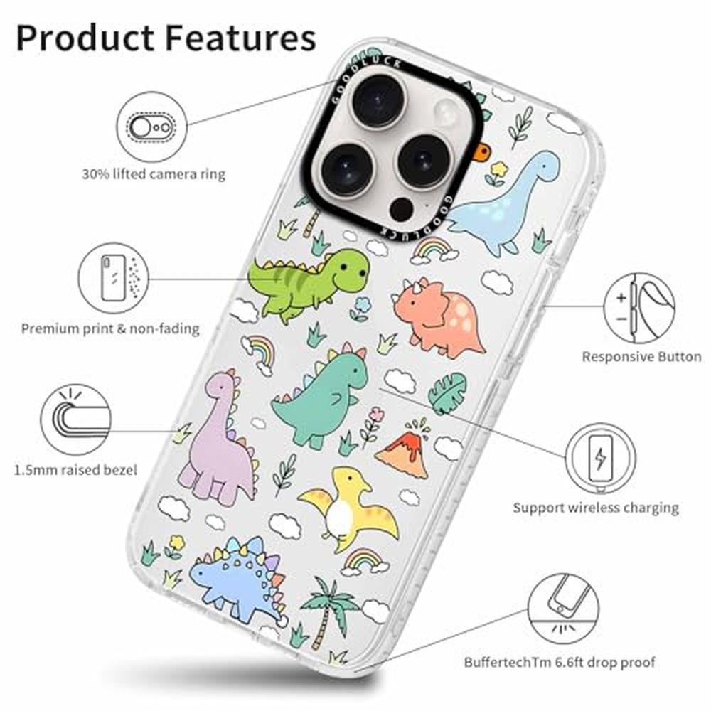 Cartoon Animals: RUMDEY 2 Pack Cute Clear Dinosaur Phone – Packaging