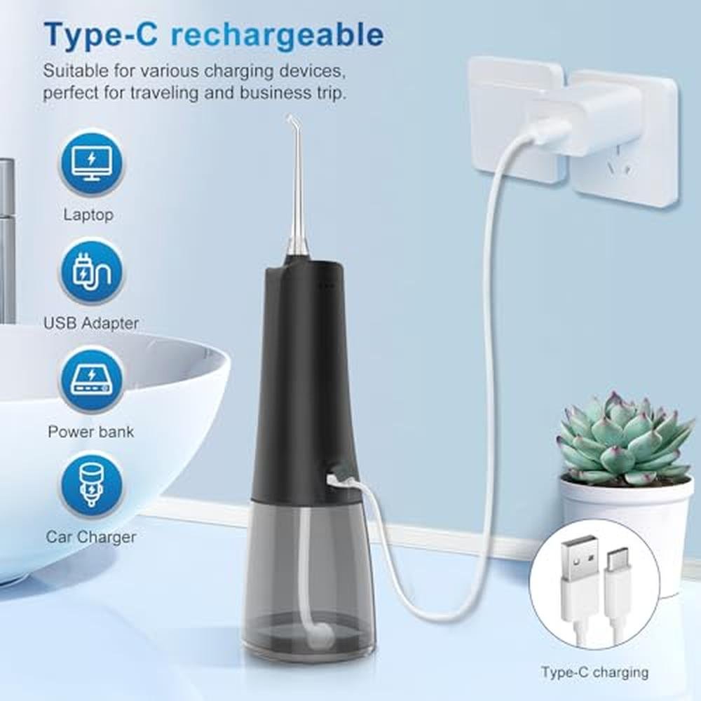 Rechargeable Water Flosser: 300ML Oral Irrigator with 4 – Packaging