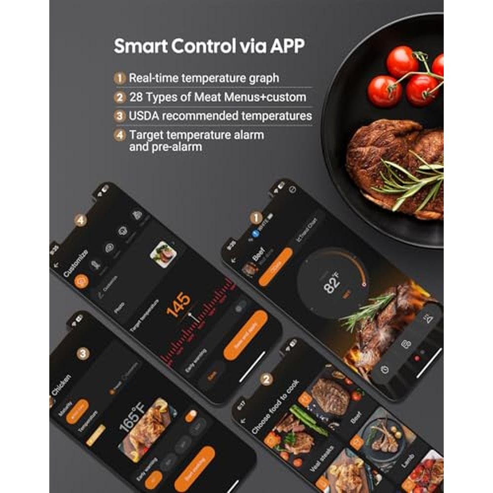 Meat Thermometer: Fitflavor Bluetooth Dual Probes WiFi – Packaging
