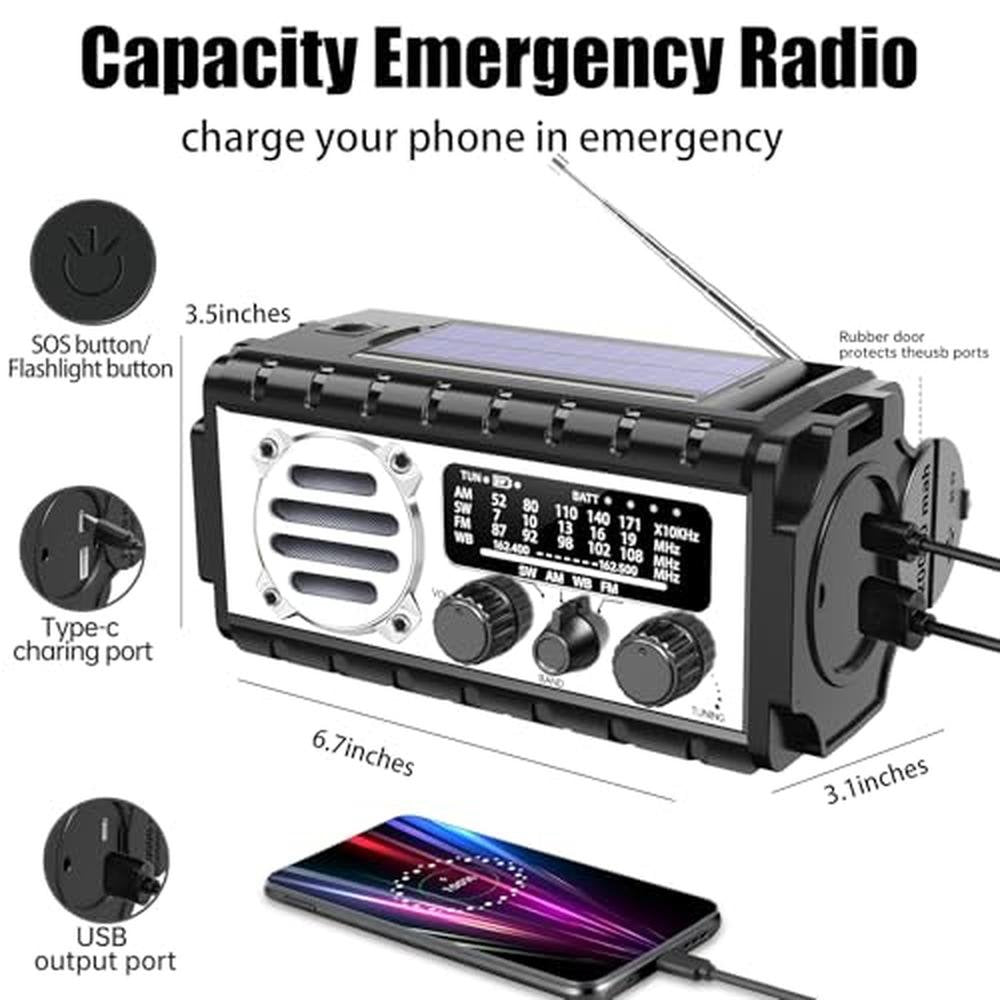 Emergency Radio: QAUYYW 20000mAh Weather Radio – Packaging