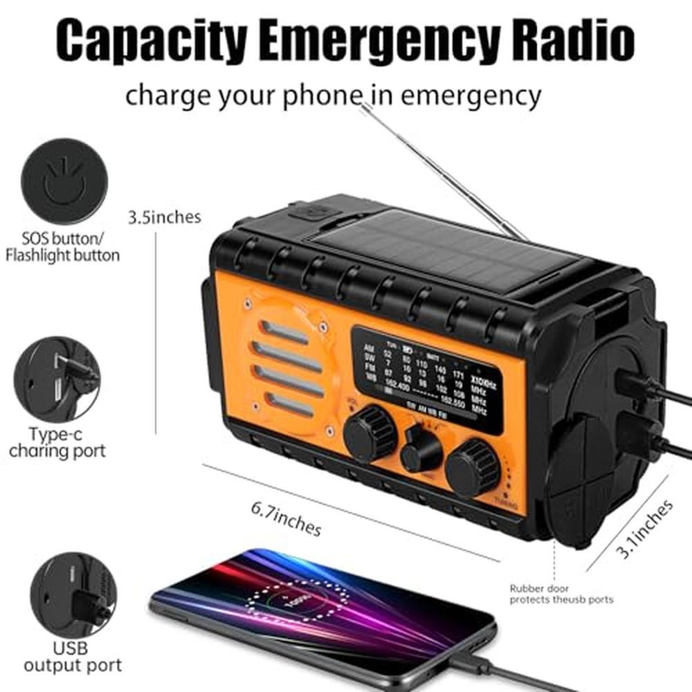 Radio QAUYYW: QAUYYW 74000mWh Emergency Radio with NOAA – Packaging