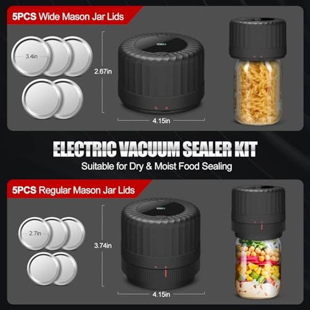 Mason Jar Vacuum Sealer Kit: 2025 Latest Electric Model – Packaging