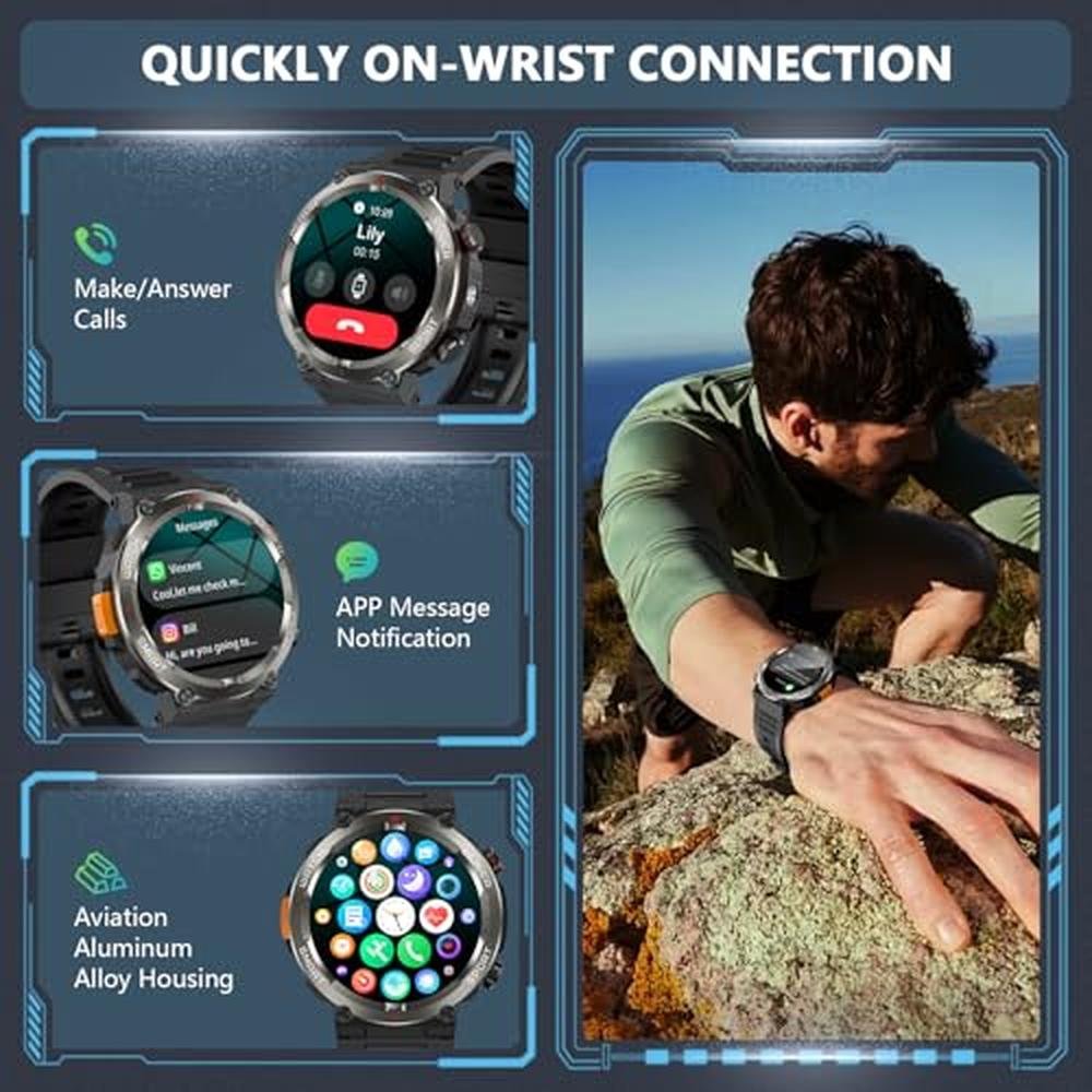 Watch Men: Military Smart Watch for Men 100 Days Battery – Packaging