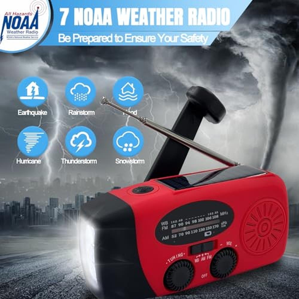 Emergency Radio: NOAA Weather Alert Radio with 2000mAh – Packaging