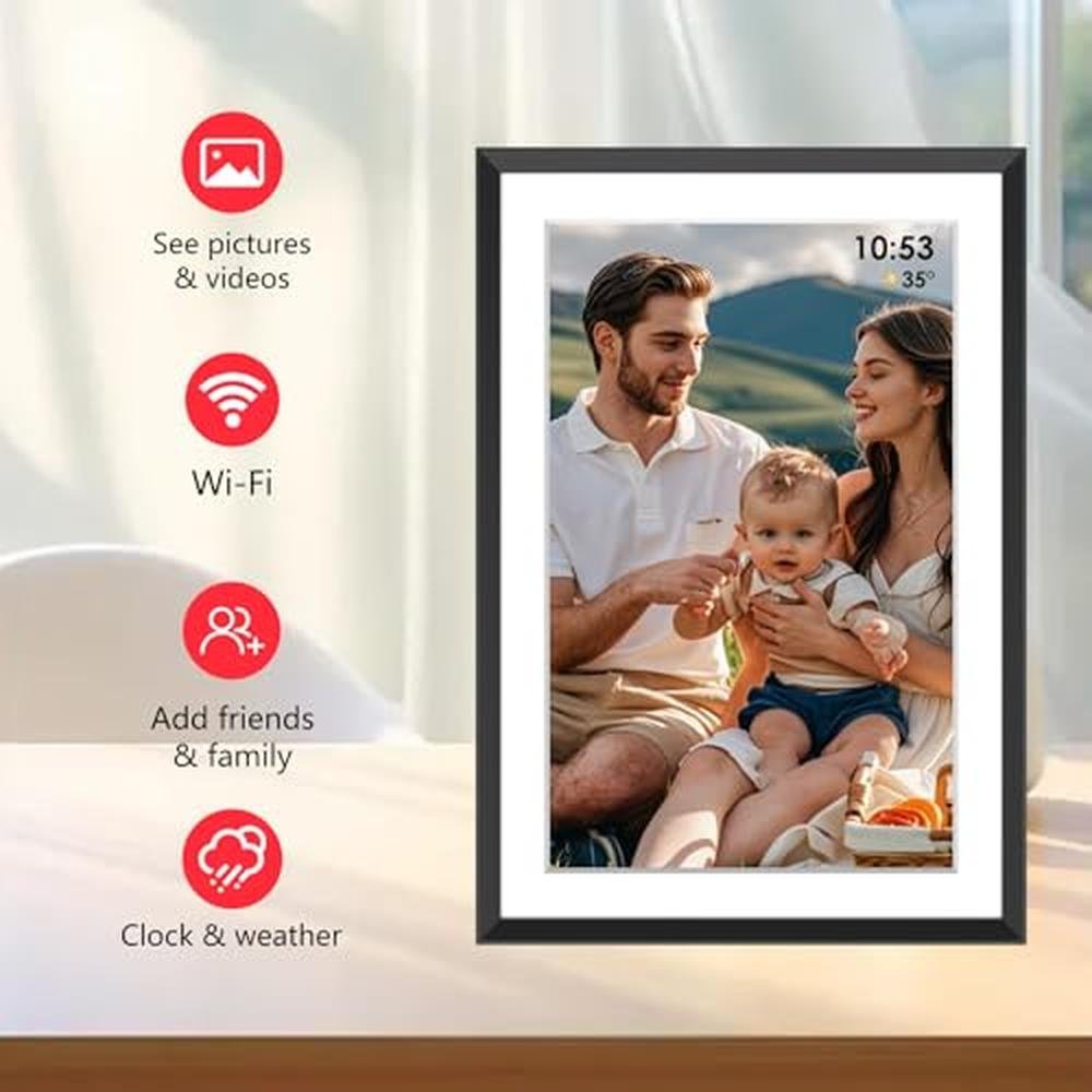 Digital Frame: Frameo 10-Inch 1280x800 HD IPS Touch Screen – Packaging