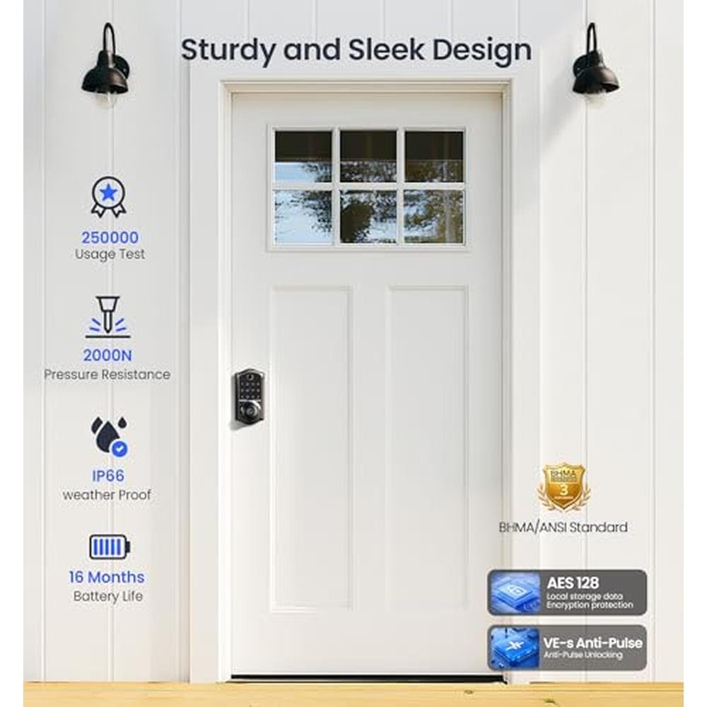 Veise VE018 Smart Door Lock: Premium Keyless Entry with App – Packaging