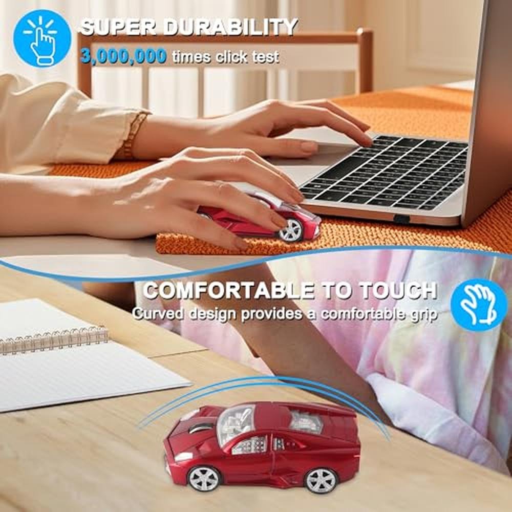 Premium Wireless Car Mouse with LED Light and 3 Buttons – Packaging