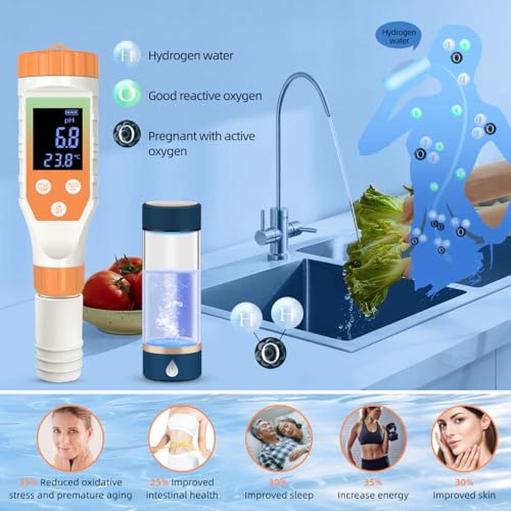 Hydrogen Water Analyzer: 7-in-1 Digital Tester for pH – Packaging