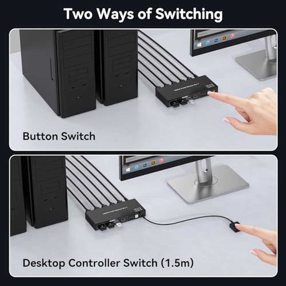 KVM Computers: Lohoflom KVM Switch 1 Monitor 2 Computers – Packaging