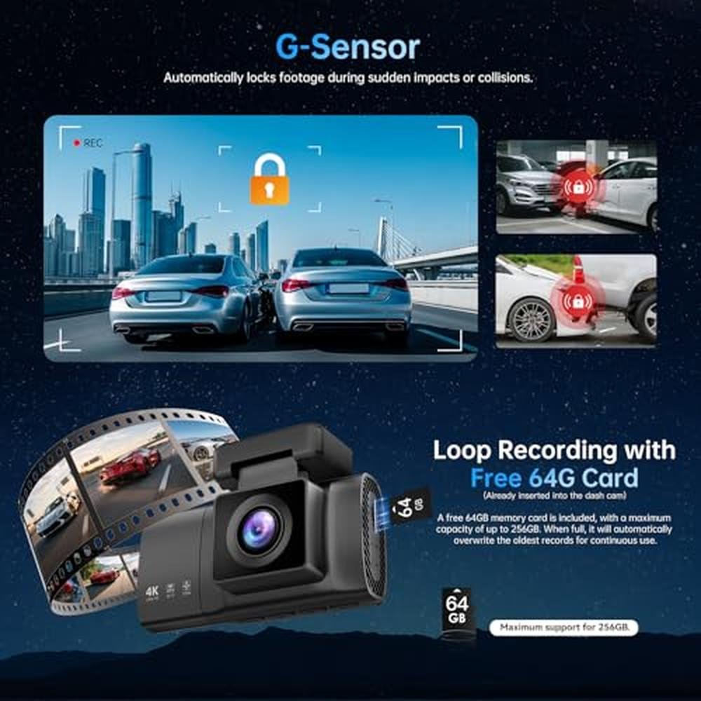 Dash Camera: 3-Channel 4K Dash Cam with 5GHz WiFi – Packaging