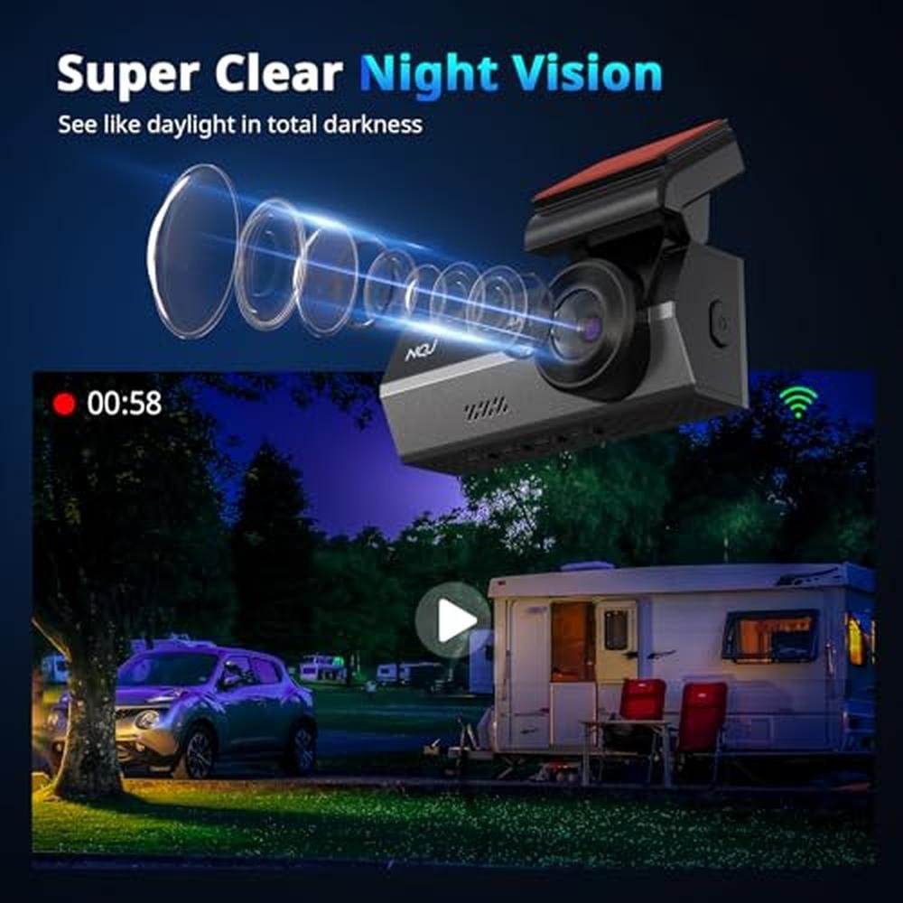 Dash Cams for Cars: NQJ 4K+2K Dual Dash Camera – Packaging