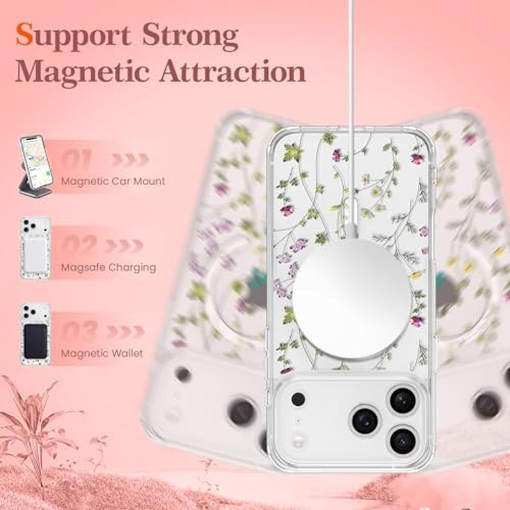 iPhone Case: RALEAVO iPhone 17 Pro Max Clear Floral Cover – Packaging