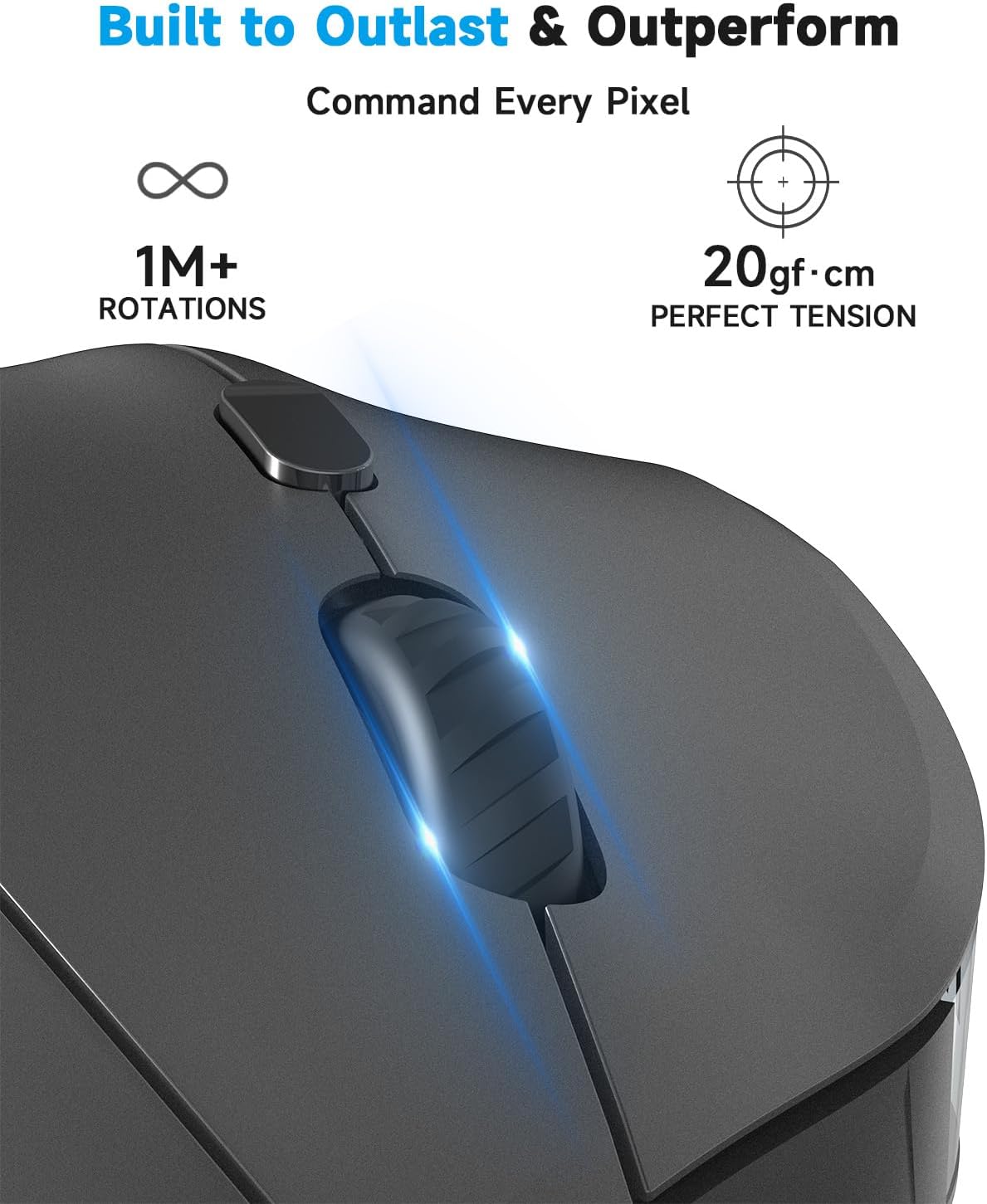 AOC 2.4GHz Ergonomic Mouse: Wireless Bluetooth Vertical – Size Reference