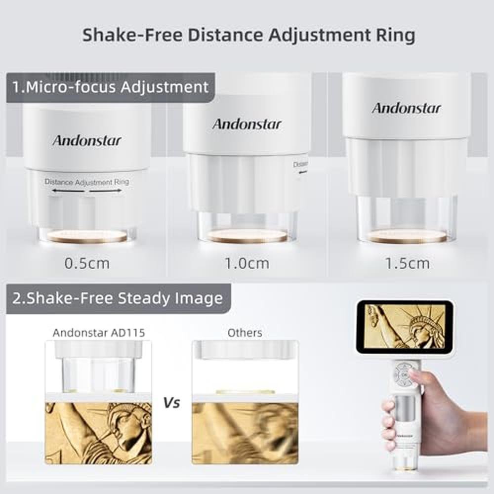 Coin Microscope: Andonstar AD115 5 1080p Handheld Digital – Packaging
