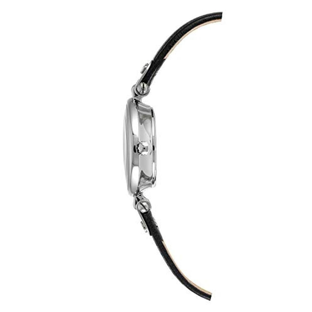 Black Anne Klein Watch: Silver Tone Black Dial and Black – Close-up Detail