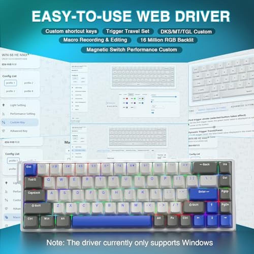Gaming Keyboard: AULA WIN68 HE MAX Hall Effect Magnetic – Packaging