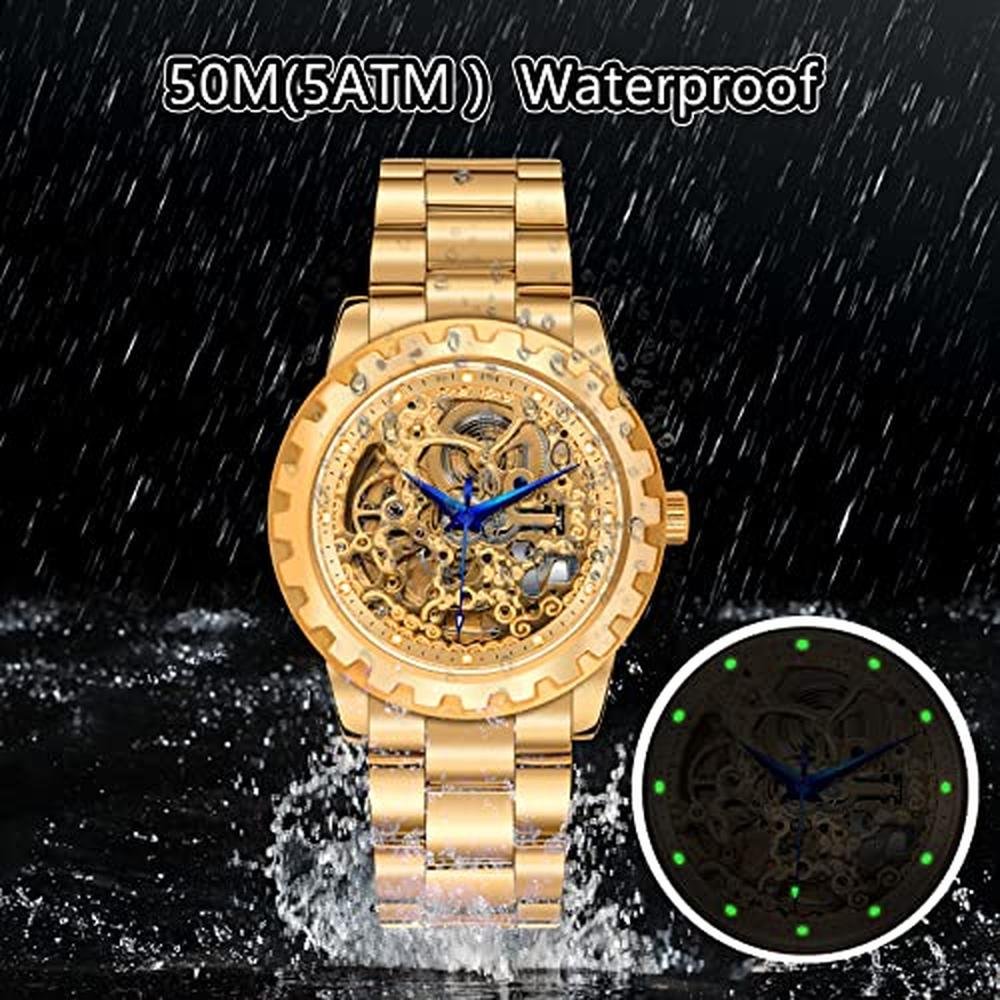 Gold BERNY Watches for Men: Automatic Mechanical Skeleton – Packaging