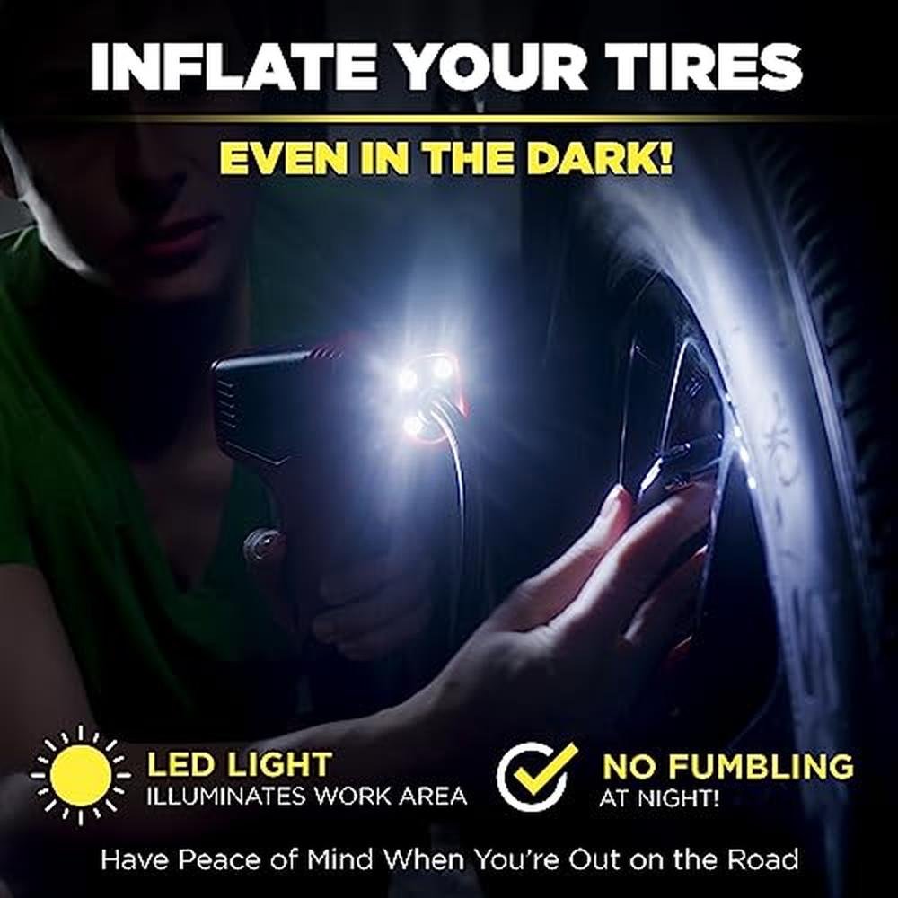 Bullseye Tire Inflator: Premium Portable Automatic Shut Off – Packaging