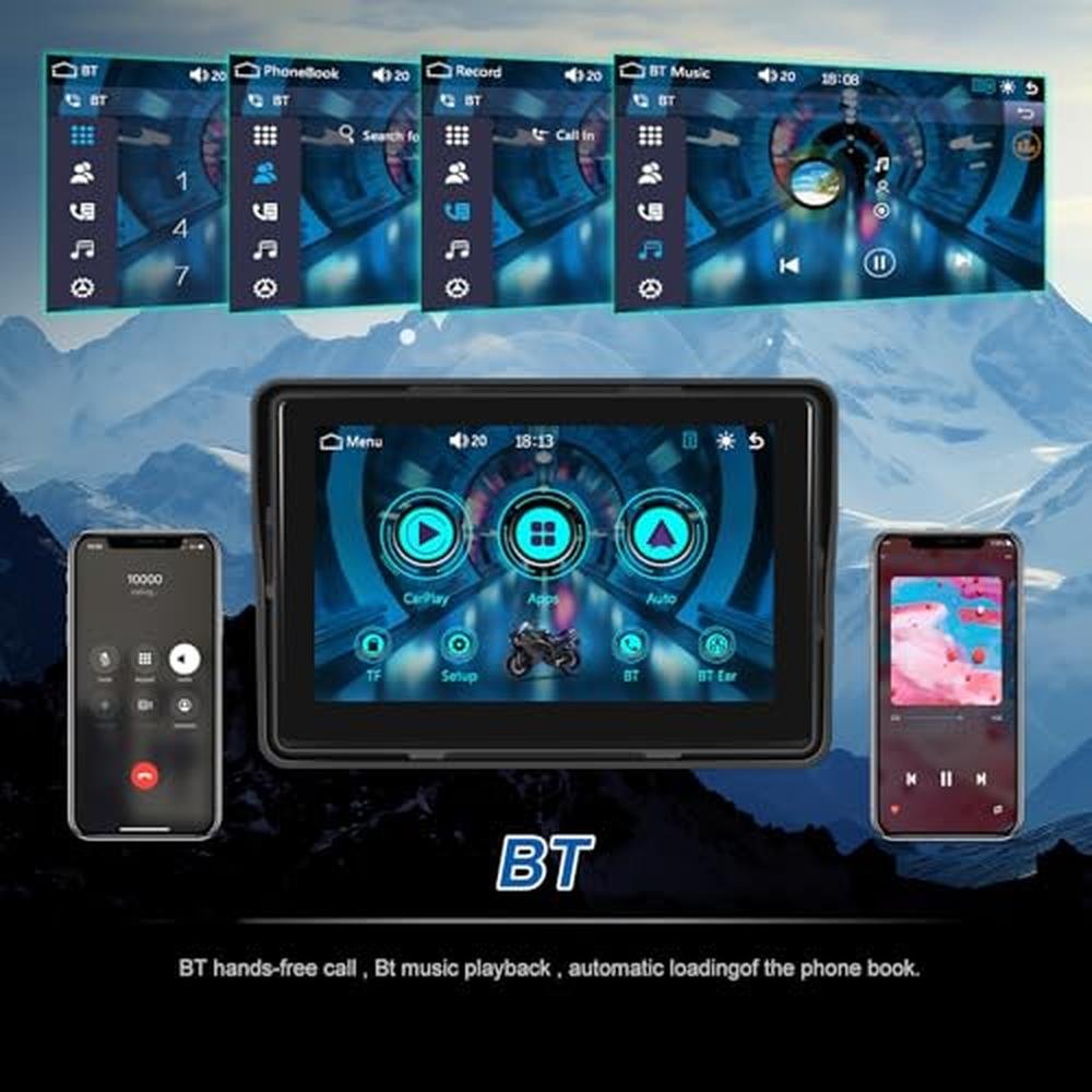 Carplay Screen: CAMECHO Motorcycle 5 Inch Waterproof – Packaging