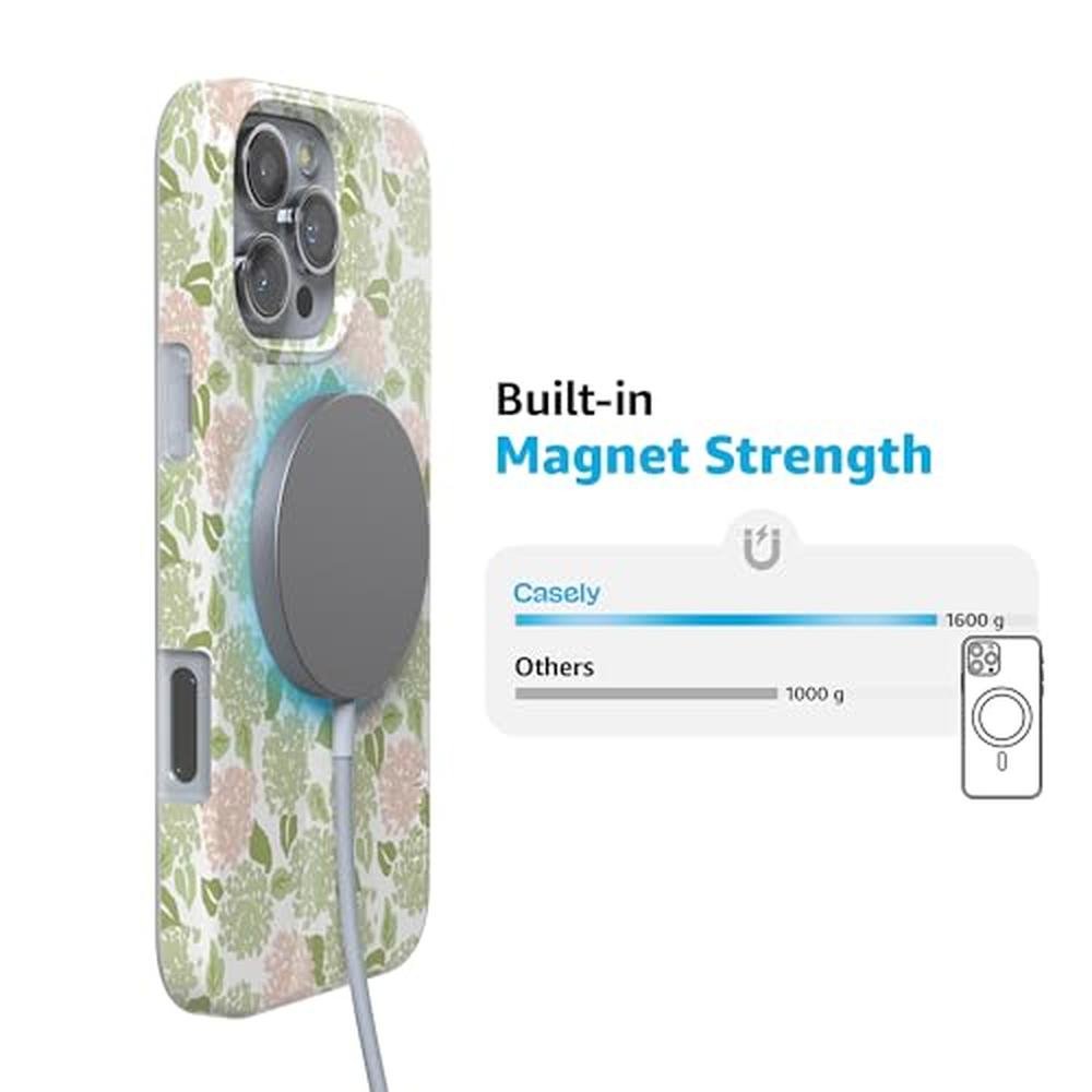 Casely iPhone 16 Pro Case: Hydrangea Haze Floral Garden – Packaging