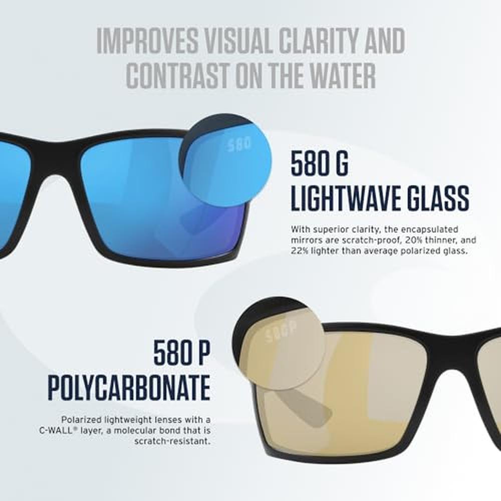 Costa Del Mar Mens Rinconcito Rectangular Sunglasses – Packaging