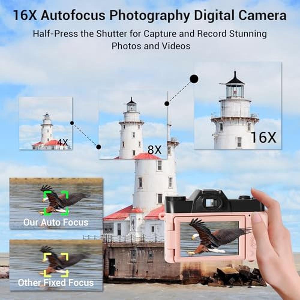Digital Camera: FHD 4K 75MP WiFi Vlogging Camera with Flip – Packaging