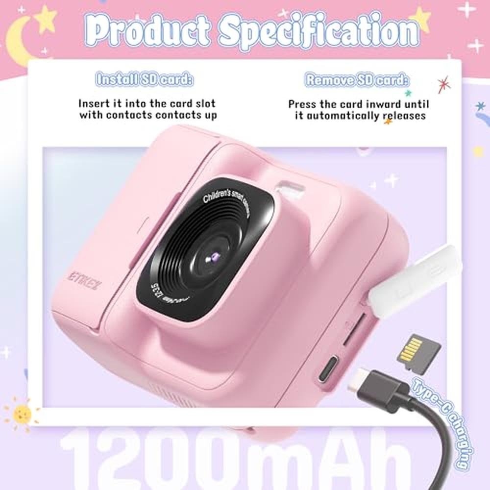 Kids Camera: ETIKEZ 1080P Instant Digital Print Camera – Packaging