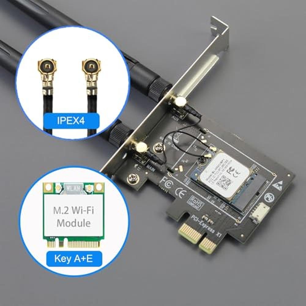 WiFi: GLOTRENDS WA01 M.2 E Key to PCIe X1 WiFi Bluetooth – Packaging