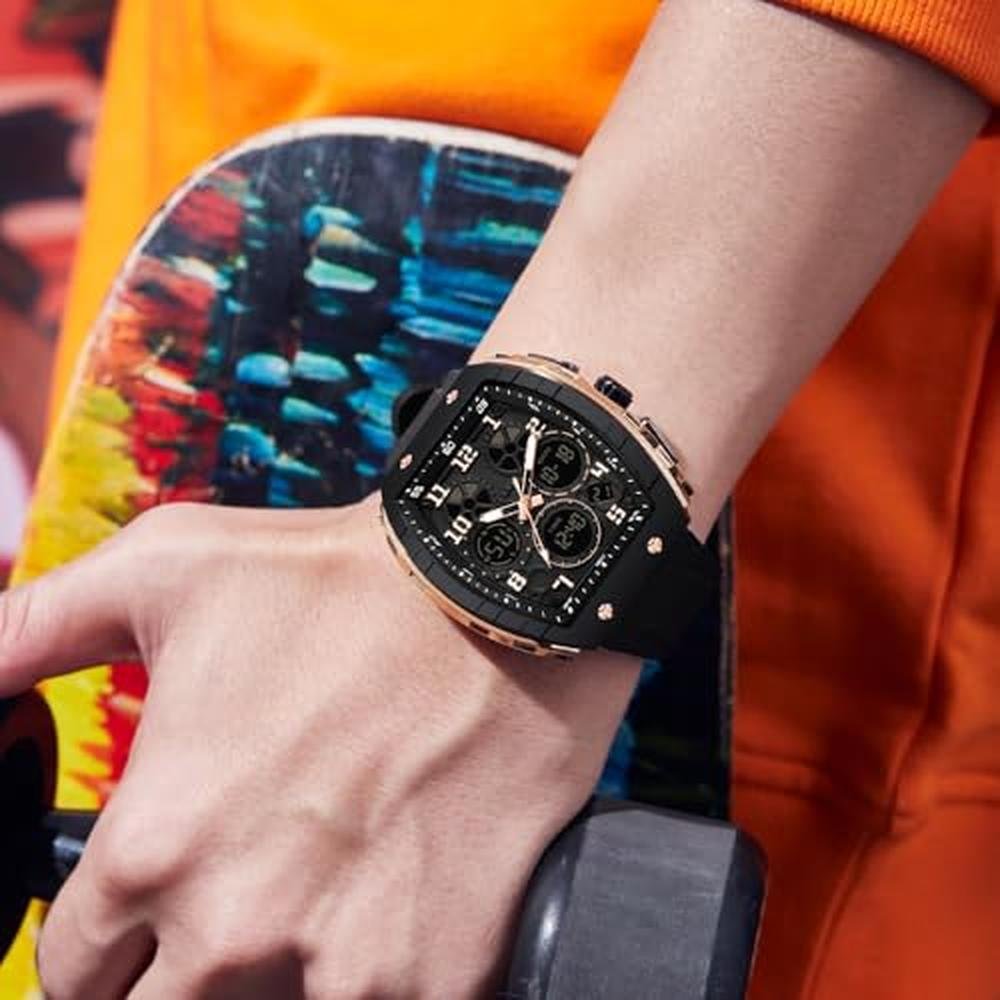Gosasa Watches for Men: Luminous Rectangle Dial Silicone – Packaging