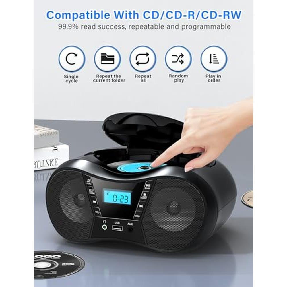 Greadio Boombox Portable CD Players for Home with Bluetooth – Packaging