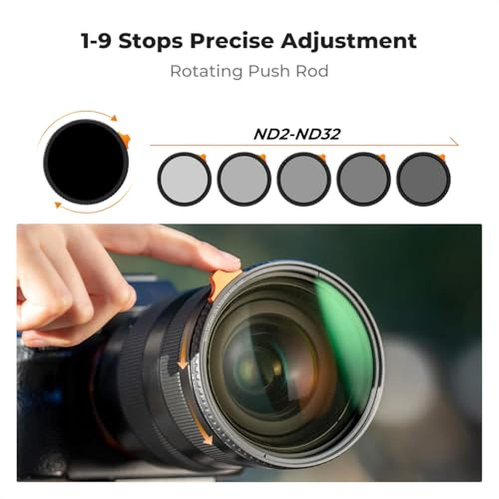 K&F CONCEPT 49mm Black Diffusion Mist 1/4 Effect & Variable – Packaging