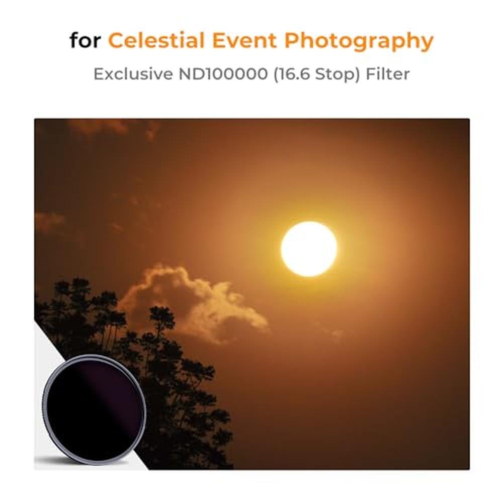 K&F CONCEPT 55mm ND100000(16.6 Stops) ND Lens Filter Solar – Packaging
