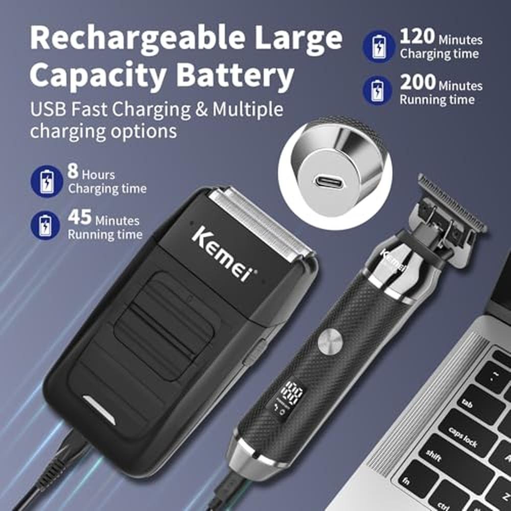 Men Trimmer: KEMEI Professional Beard Trimmer Kit – Packaging