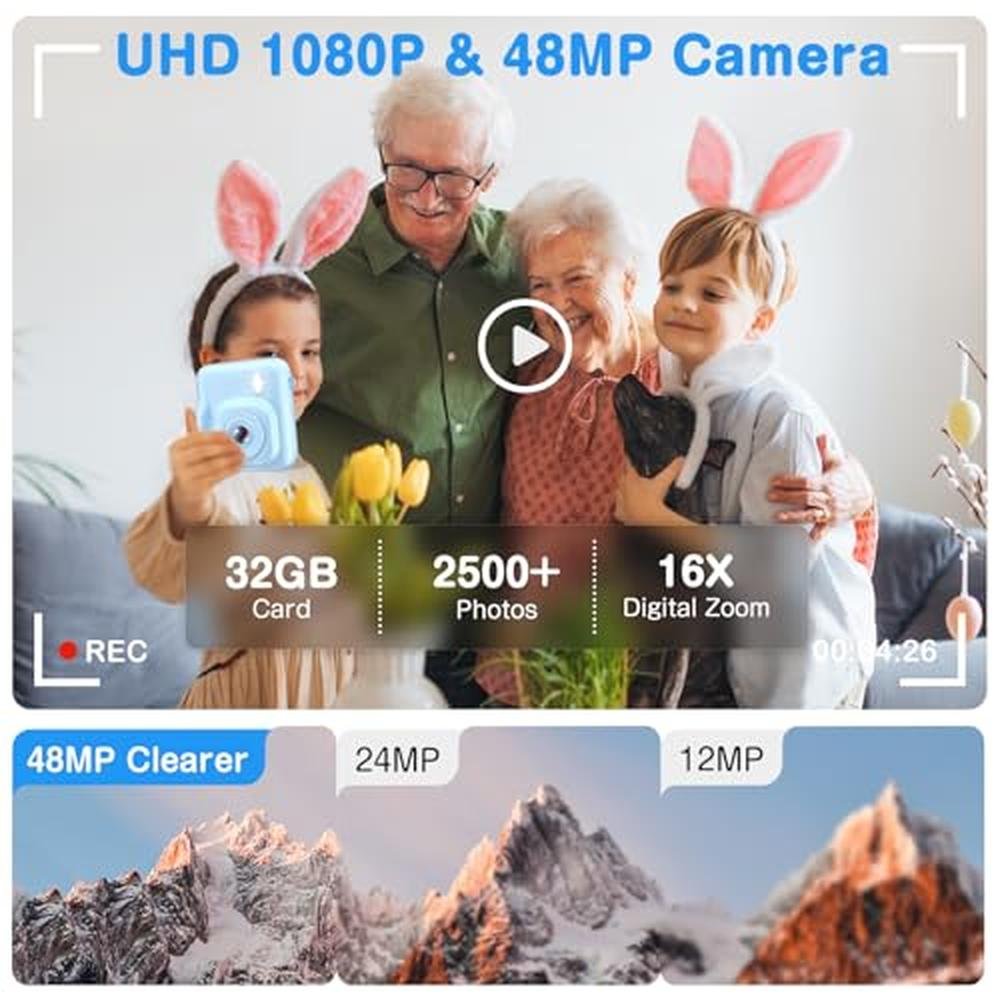 Kids Camera: Instant Print Dual Lens 48MP Digital Camera – Packaging