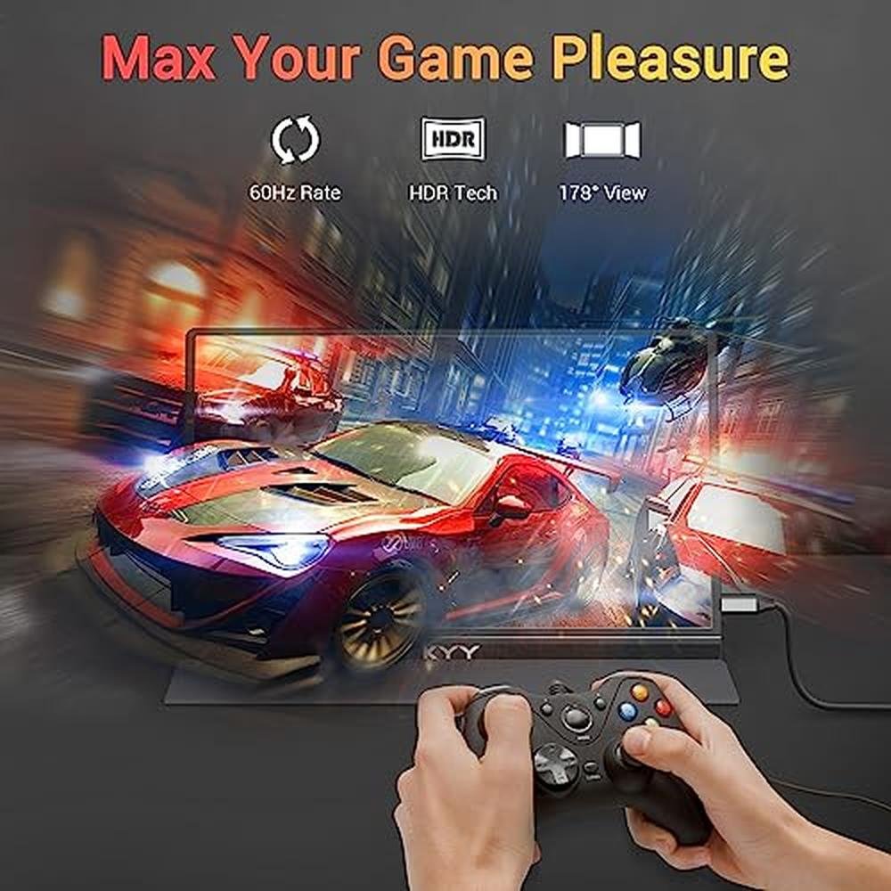 KYY Portable Monitor: 15.6'' FHD 1080P USB C HDMI Gaming – Packaging