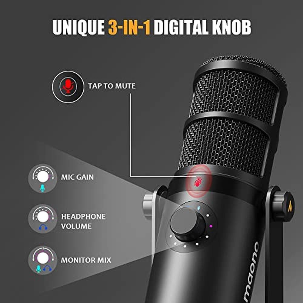 MAONO Dynamic Microphone: USB/XLR Podcast PC Microphone – Packaging