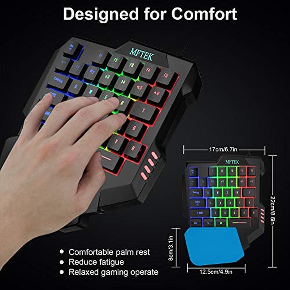 Gaming Keyboard Mouse: MFTEK One Hand Mechanical Feeling – Packaging