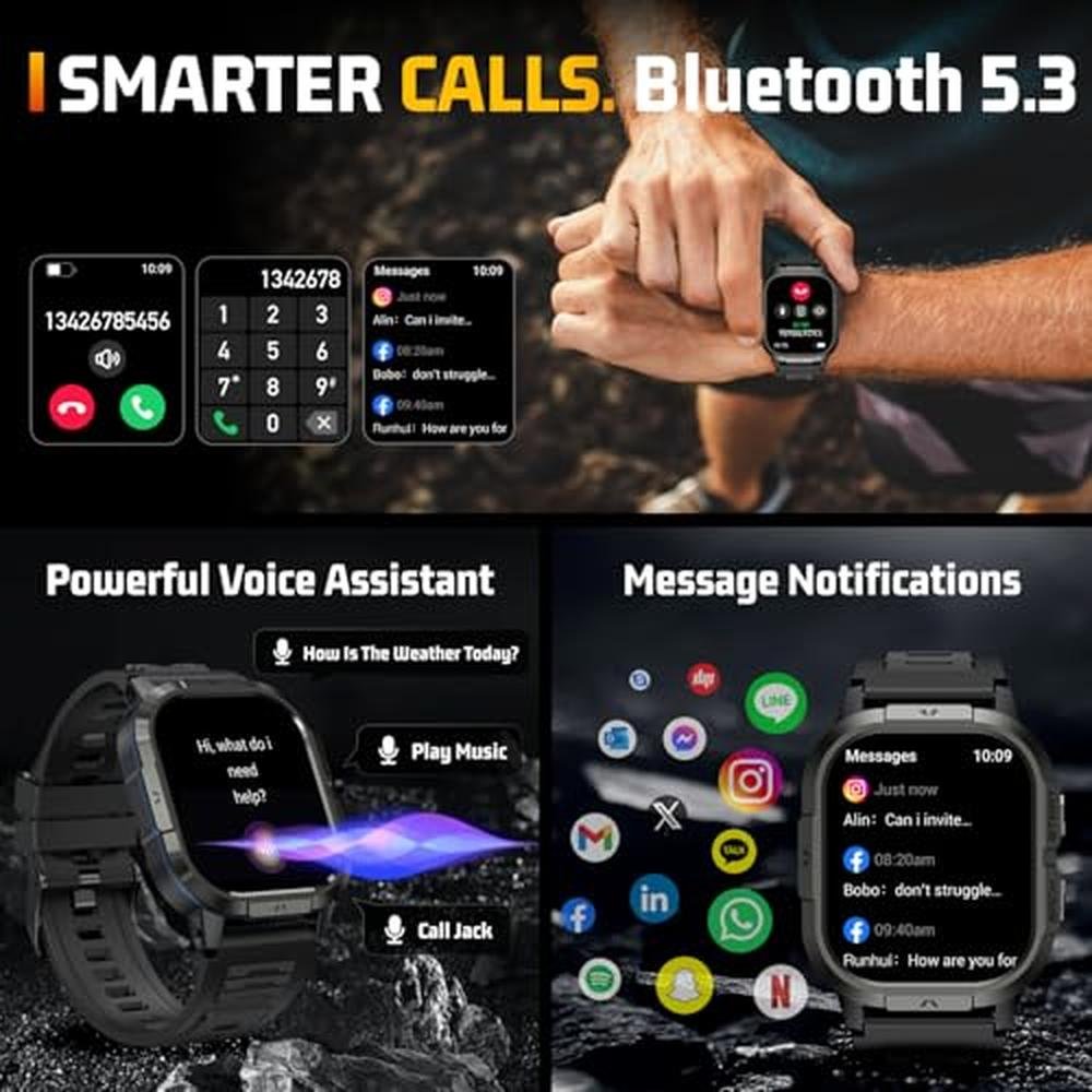 Military Watches: Tactical Smartwatch for Men 2.06 AMOLED – Packaging