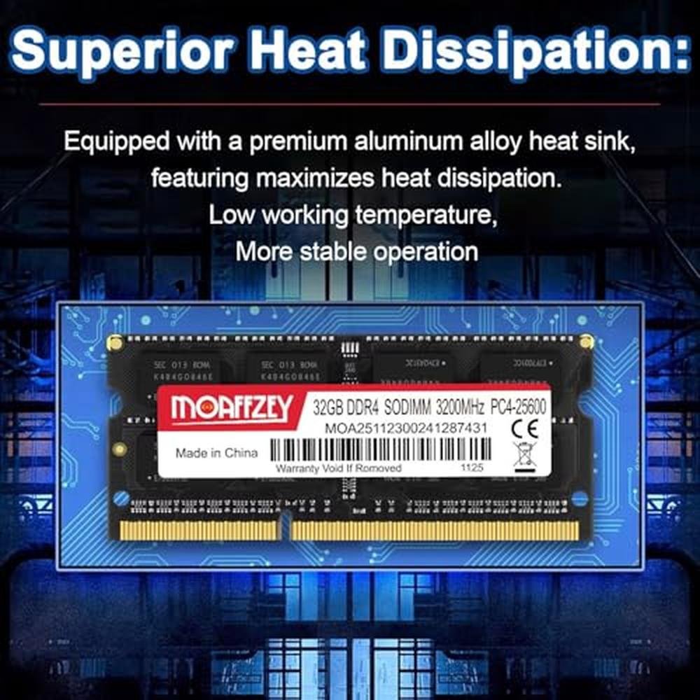 Moaffzey 32GB DDR4 RAM 3200MHz PC4-25600 CL22 Laptop Memory – Packaging