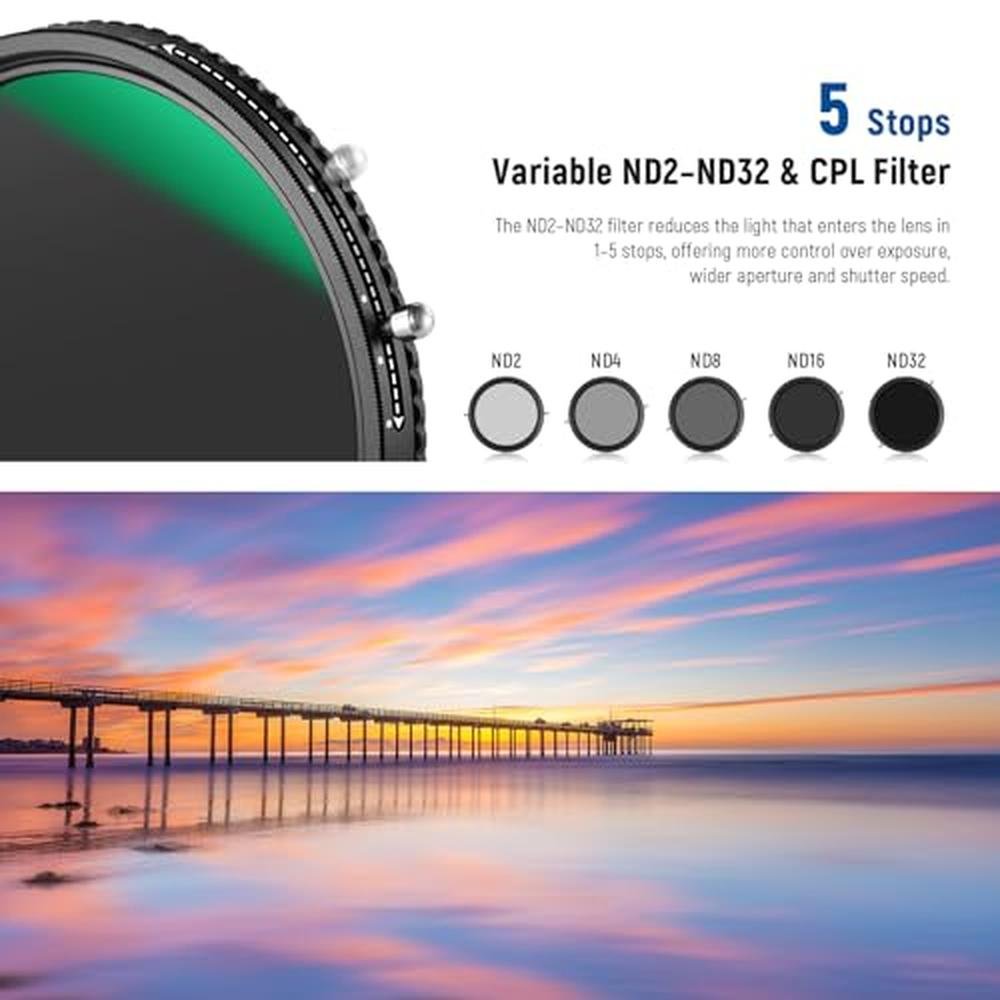 NEEWER 2 in 1 46mm Variable ND Filter ND2ND32&CPL – Packaging