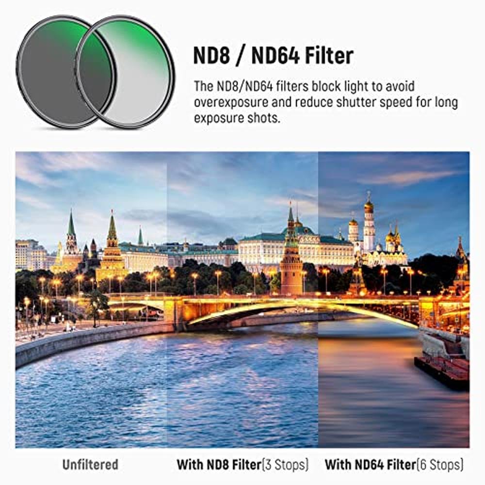 Filter Neewer: Neewer 43mm Lens Filter Kit ND8 ND64 CPL – Packaging