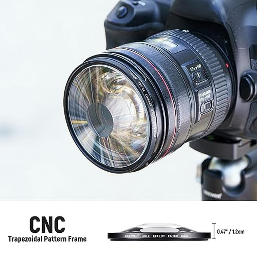 NEEWER 58mm Spiral Halo Camera Lens Filter – Front View