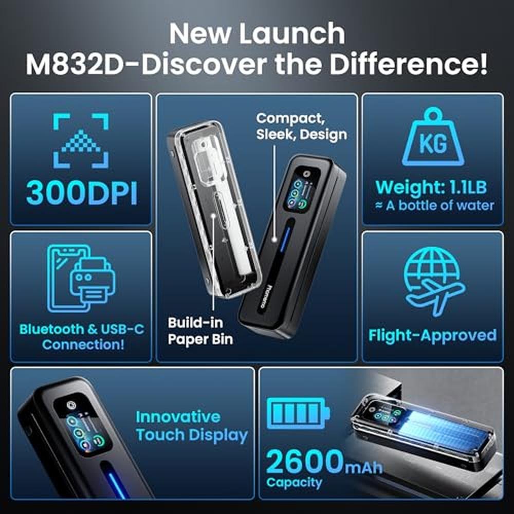 Printer Thermal: Phomemo M832D Portable Wireless Thermal – Packaging