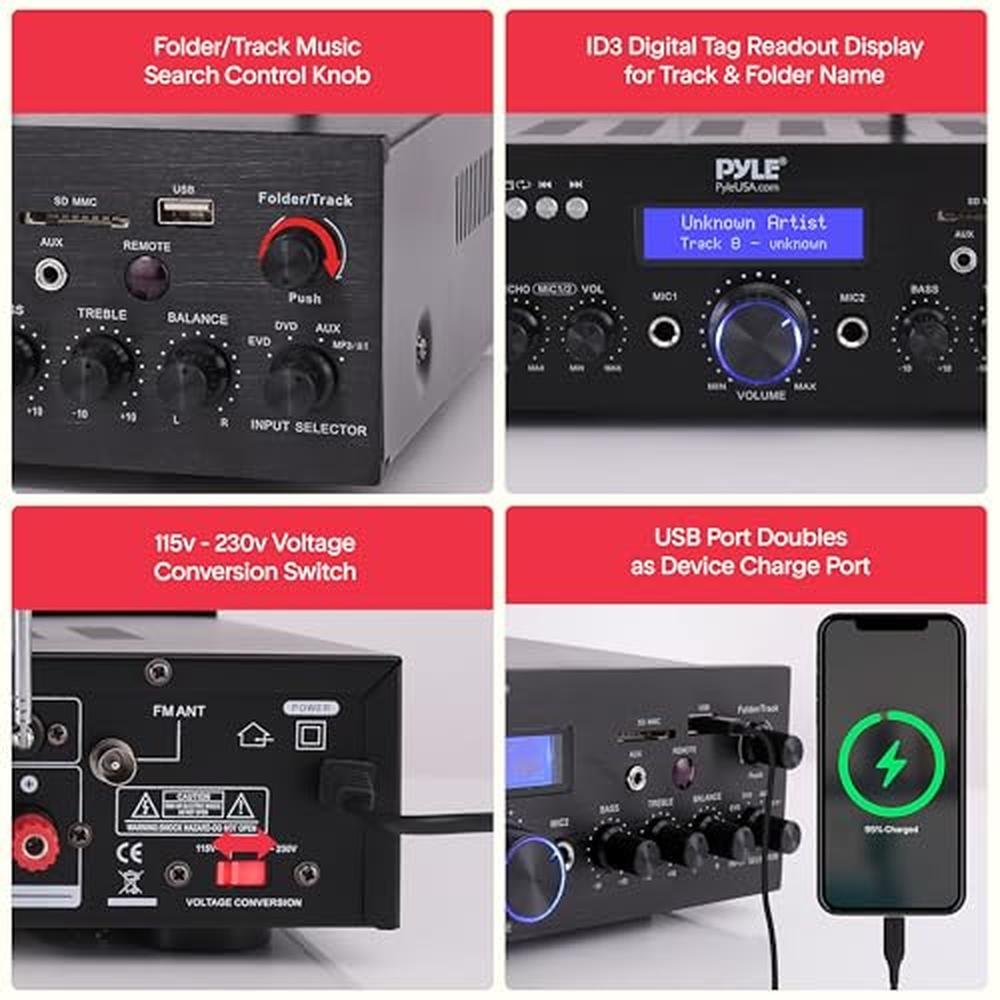 Pyle Wireless Microphone / Bluetooth Amplifier Combo – Packaging