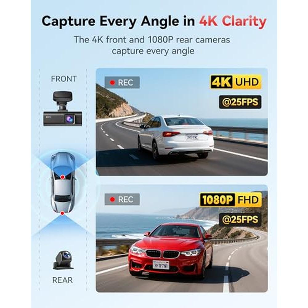 REDTIGER F7N Dash Cam 4K Front and Rear 1080P – Packaging