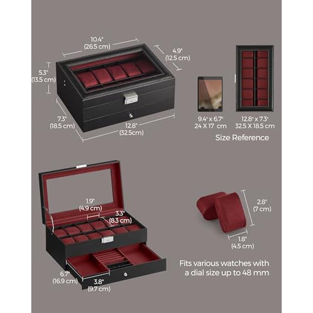 Watch Songmics: SONGMICS Watch Box 12 Slot – Packaging