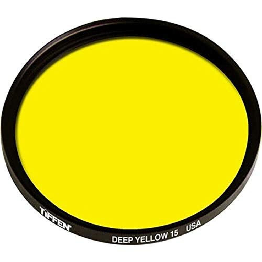 Tiffen 58mm 15 Camera Lens Filter (Yellow) – Front View